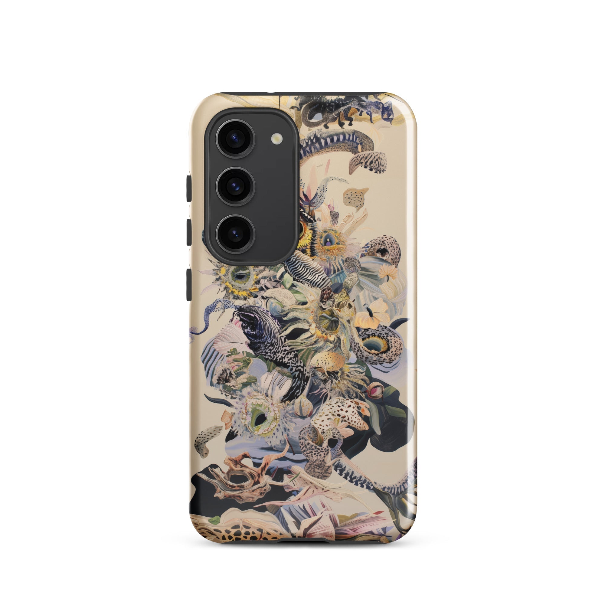 Babel Surreal Botanical Alien Art Samsung Case, Galaxy S23 / Gloss, Smartphone Multi Textured Ornate Case Reptilian Natural Elements