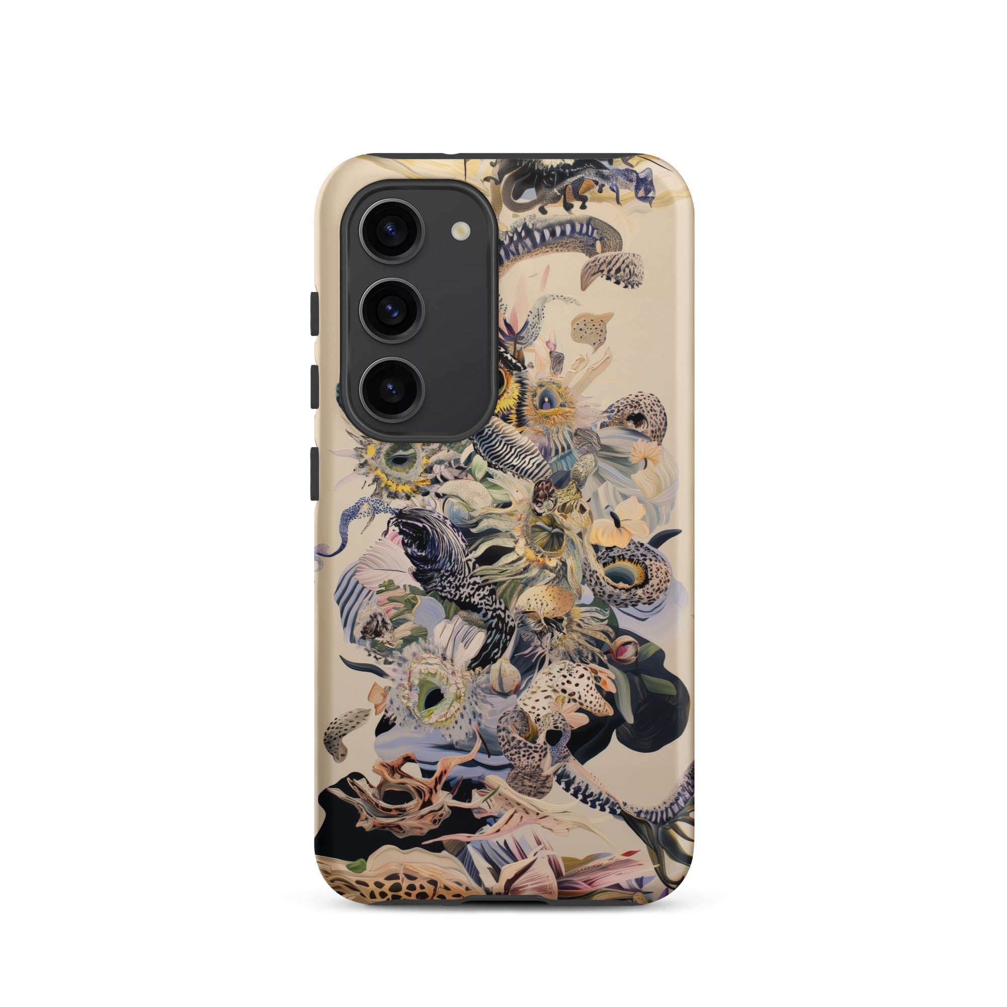 Babel Surreal Botanical Alien Art Samsung Case, Galaxy S23 / Matte, Smartphone Decorative Nature Themed Case Animals Snakes Turtles Insects