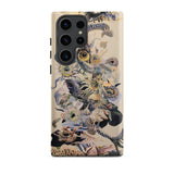 Babel - Surreal Botanical Alien Art Samsung Case, Galaxy S23 Ultra / Matte, Beige Phone Case Intricate Design Owls Snakes Floral