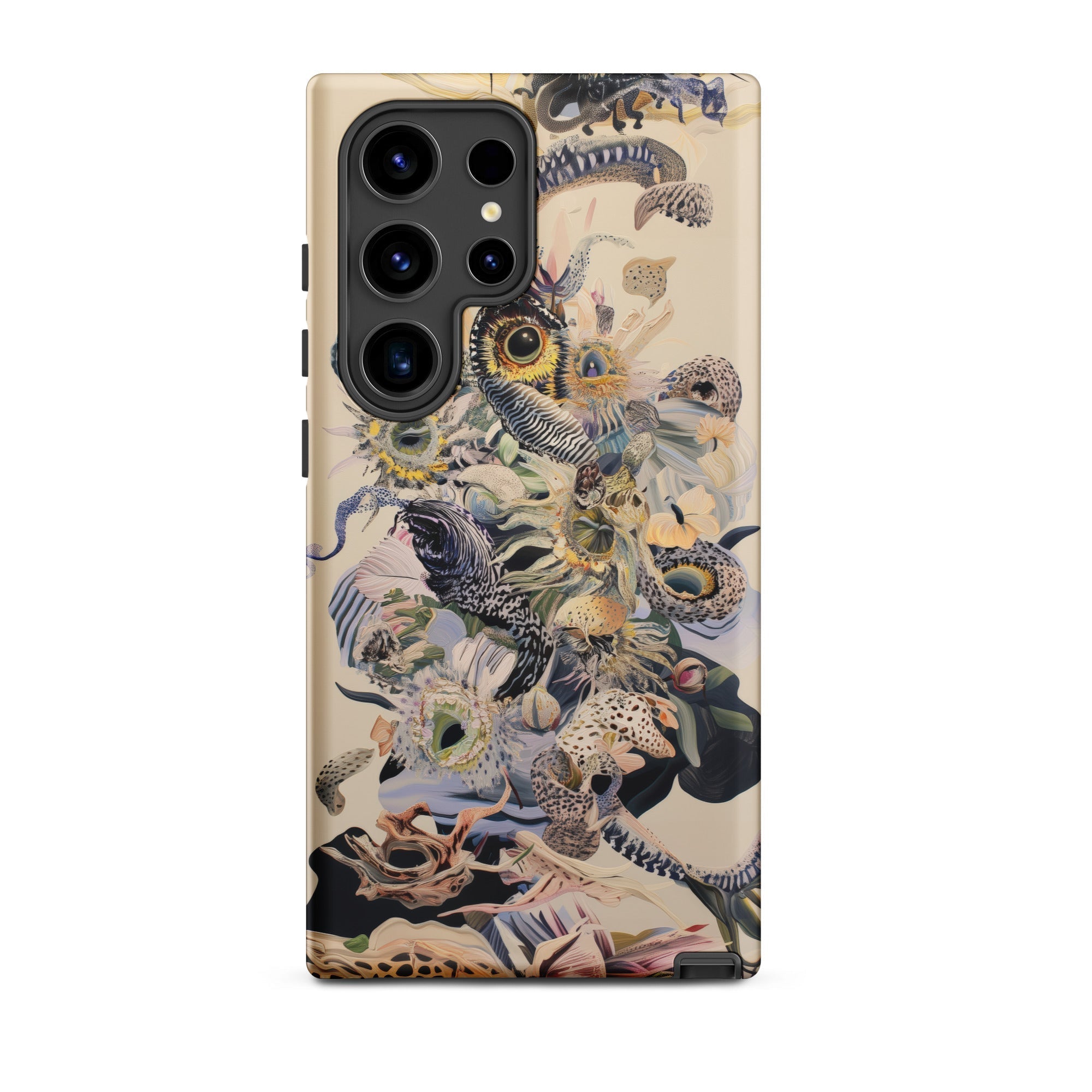 Babel Surreal Botanical Alien Art Samsung Case, Galaxy S24 Ultra / Matte, Smartphone Case Complex Collage Style Design Animal Patterns