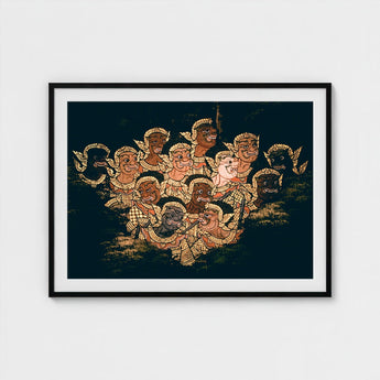 Babes in the Woods - Traditional Thai Myth Art Print / Canvas Ramayana’s Enchanted Realm, Mythological Artistry, Spellbinding Tableau Prints