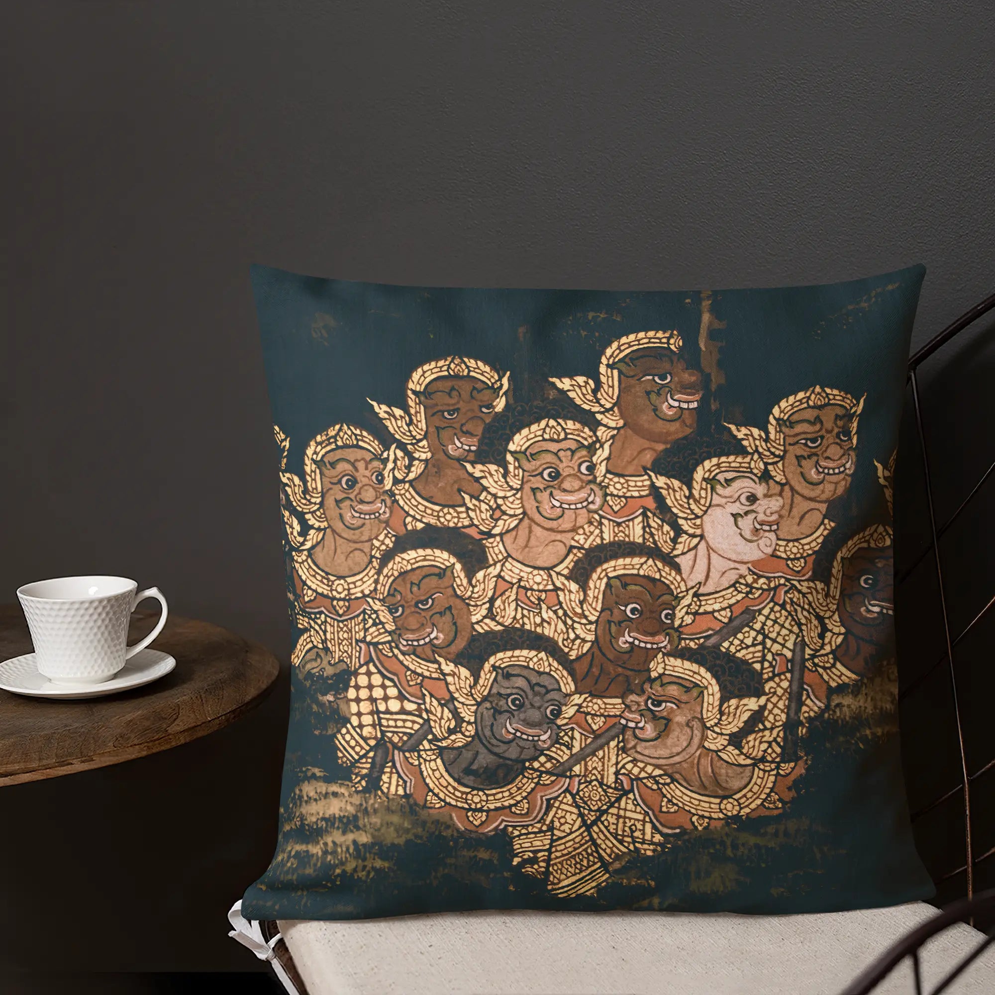 Babes in the Woods - Traditional Thai Myth Art Pillow - Throw Pillows - Aesthetic Art