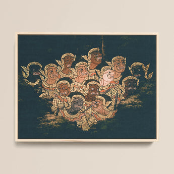 Babes in the Woods - Traditional Thai Myth Art Print / Canvas, 16x12’’ / 41x31cm / Natural Frame, Posters Prints & Visual Artwork, Toby Leon