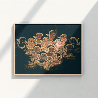 Framed Artwork Group Intricately Detailed Golden-hued Mythical Figures Ramayana’s Enchanted Realm, Thai Mythological Artistry, Spellbinding