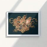 Framed Artwork Group Intricately Detailed Golden-hued Mythical Figures Ramayana’s Enchanted Realm, Thai Mythological Artistry, Spellbinding