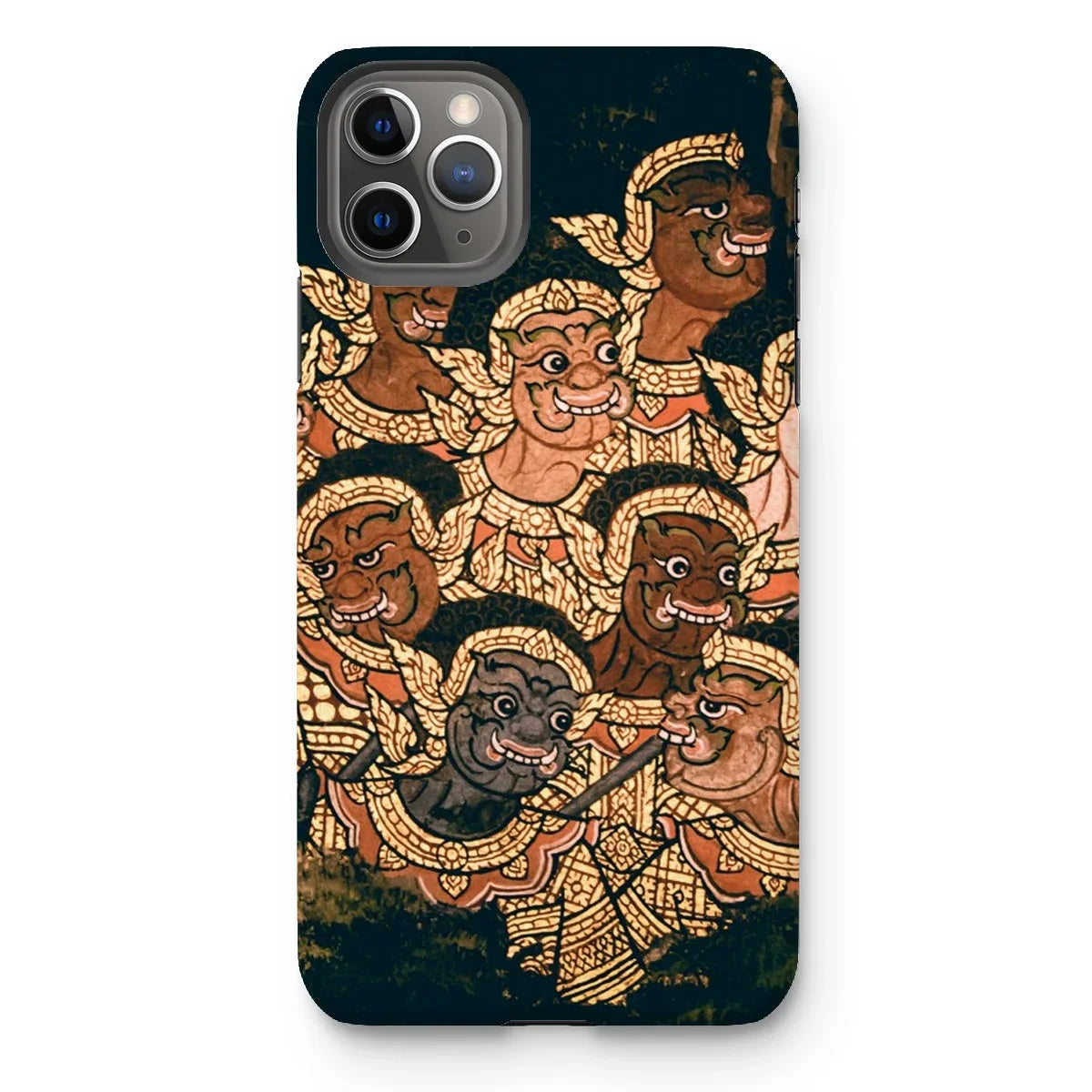 Babes in the Woods - Traditional Thai Myth Iphone Case, 11 Pro Max / Matte, Phone Case Traditional Thai-style Painting Figures Ornate Golden