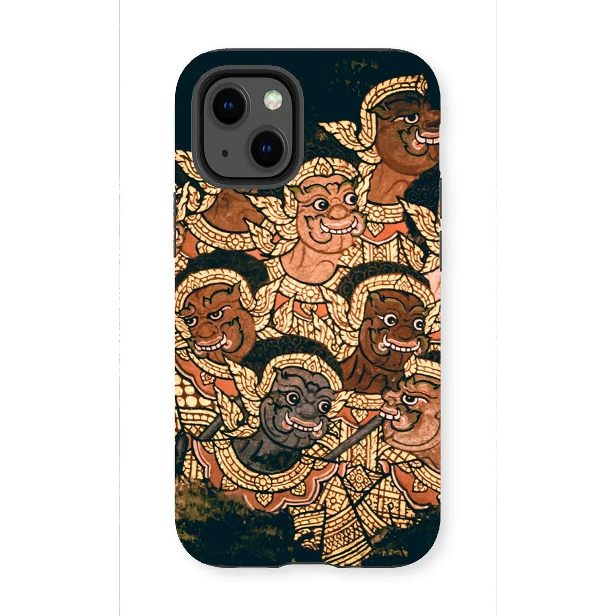 Babes in the Woods - Traditional Thai Myth Iphone Case, 13 Mini / Matte, Phone Case Colorful Thai-style Artwork Multiple Faces Ornate