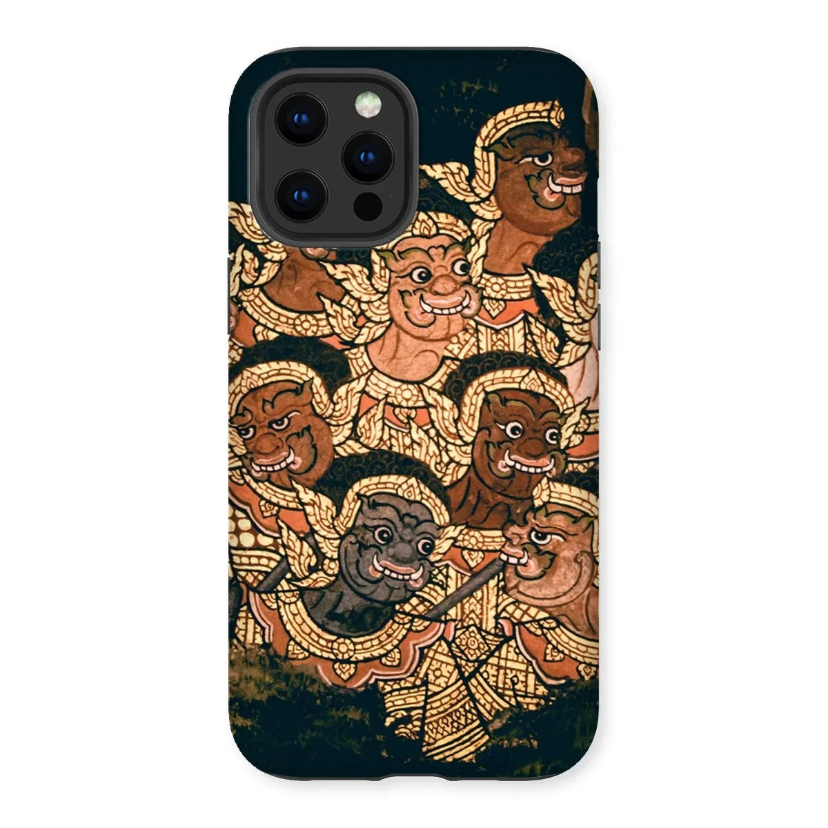 Babes in the Woods - Traditional Thai Myth Iphone Case, 13 Pro Max / Matte, Phone Case Traditional Thai-style Artwork Faces Ornate Golden