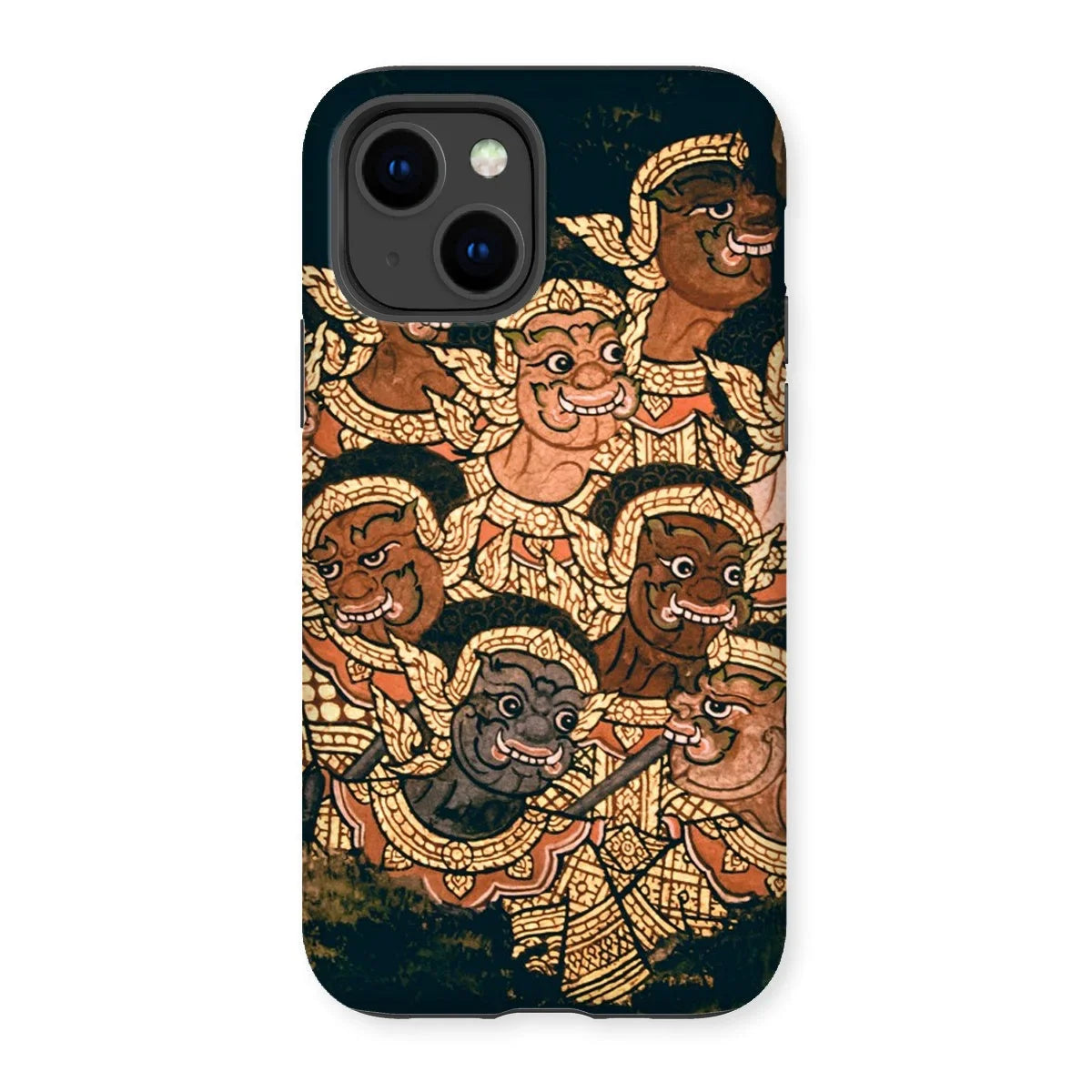 Babes in the Woods - Traditional Thai Myth Iphone Case, 14 / Matte, Phone Case Colorful Traditional Thai-style Painting Figures Ornate