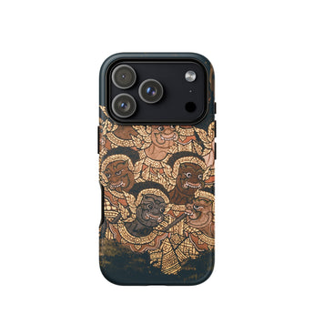 Babes in the Woods - Traditional Thai Myth Phone Case Iphone 17 Pro / Matte Iphone 12 Pro Max Case Batik Design Black Traditional Thai
