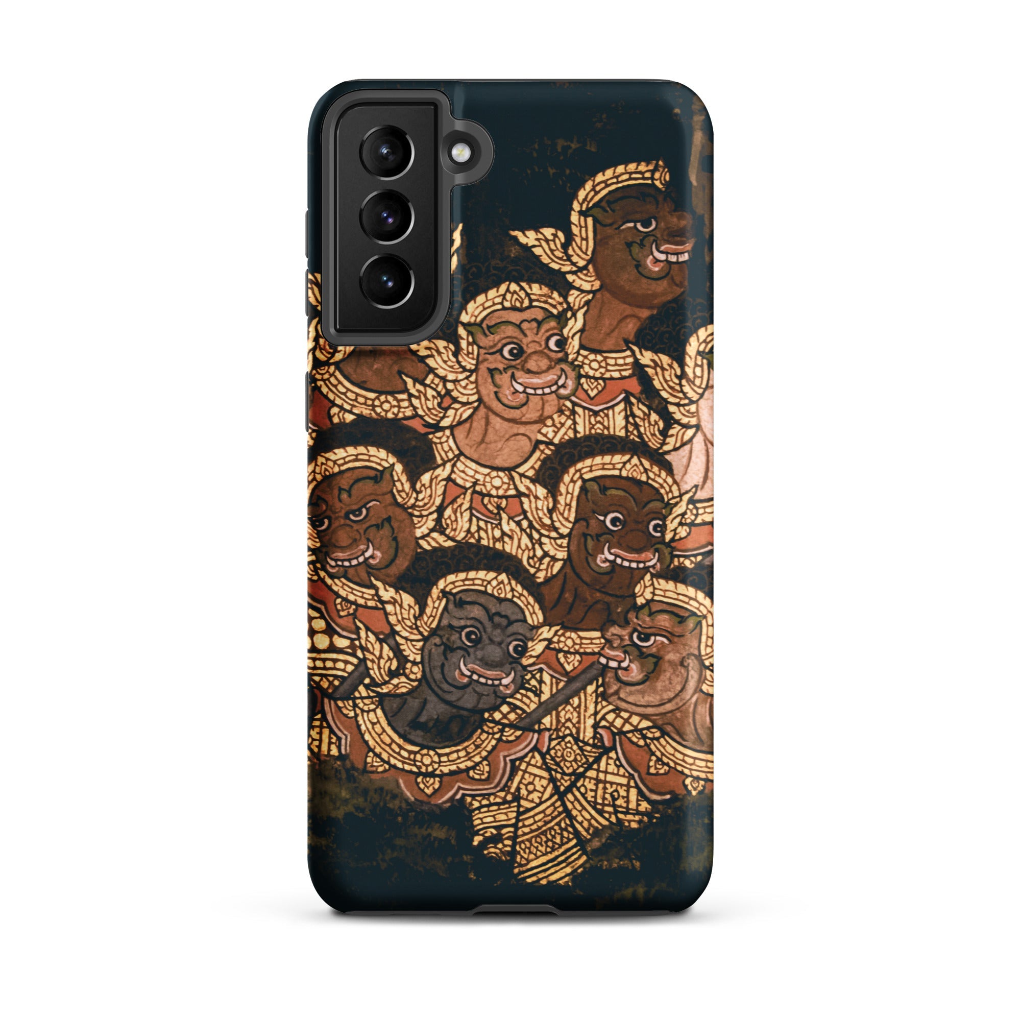 Babes in the Woods Traditional Thai Myth Samsung Case, Galaxy S21 Plus / Matte, Black Smartphone Case Traditional Thai Painting Multiple