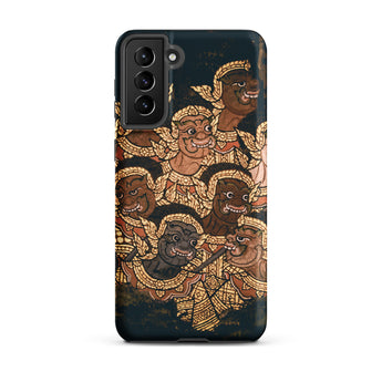 Babes in the Woods - Traditional Thai Myth Samsung Case, Galaxy S21 Plus / Matte, Black Smartphone Case Traditional Thai Painting Multiple