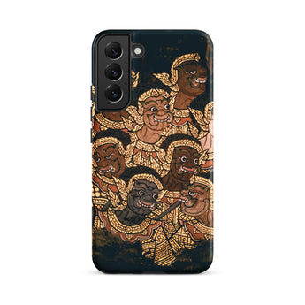 Babes in the Woods - Traditional Thai Myth Samsung Case, Galaxy S22 Plus / Matte, Black Smartphone Case Ancient Thai Mural Painting Design