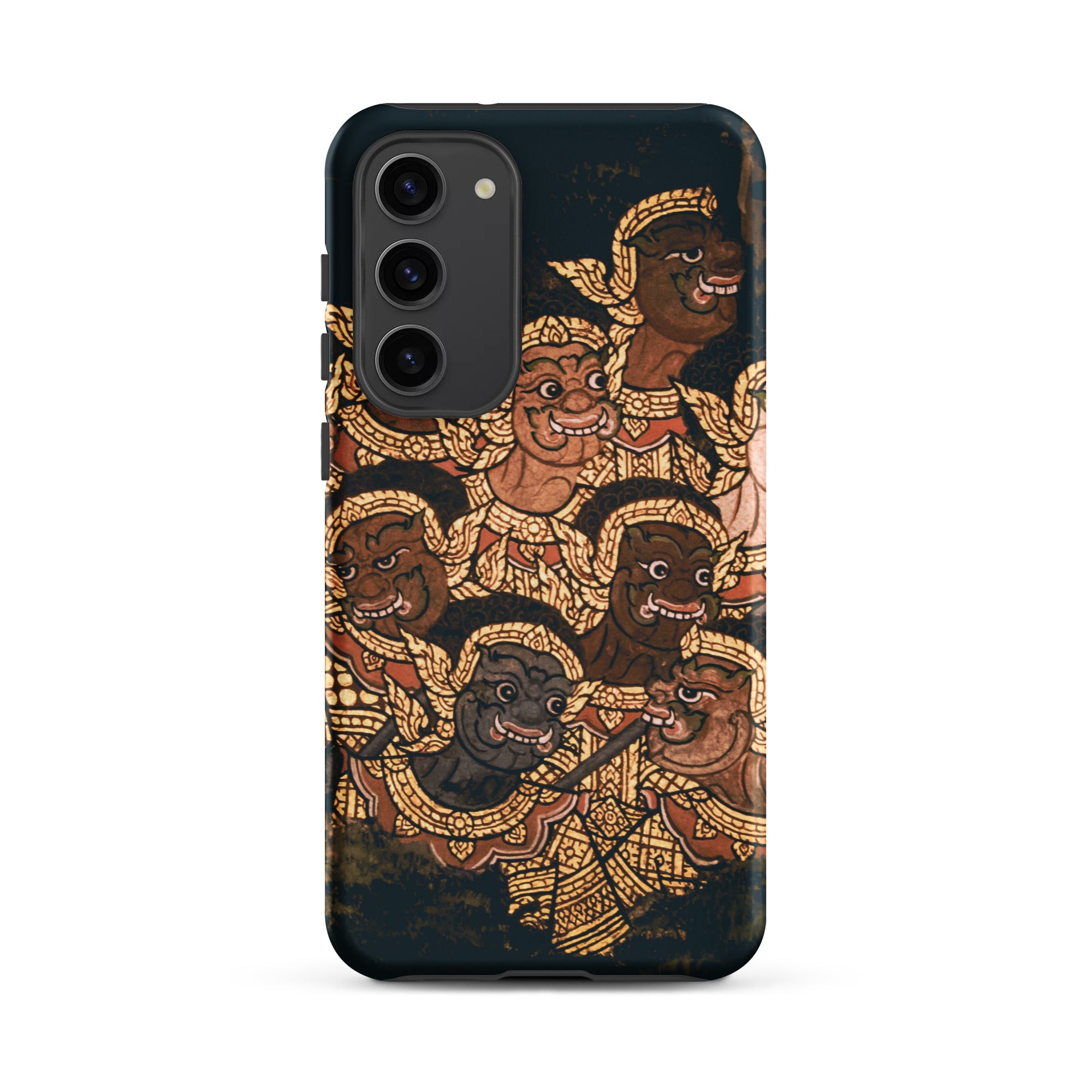 Babes in the Woods Traditional Thai Myth Samsung Case, Galaxy S23 Plus / Matte, Black Smartphone Case Traditional Thai Mural Painting