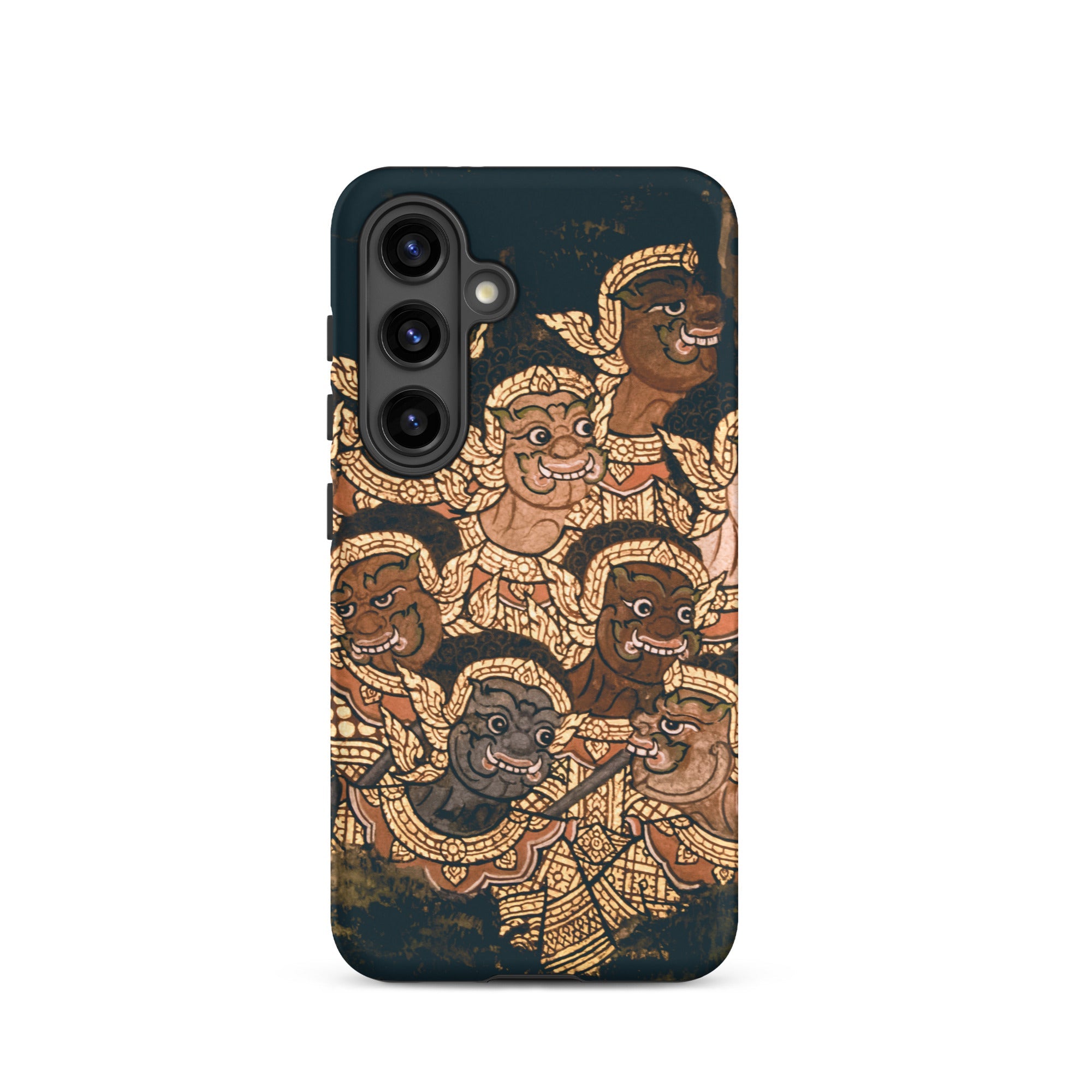 Babes in the Woods Traditional Thai Myth Samsung Case, Galaxy S24 / Matte, Dark Blue Phone Case Thai Mythological Art Print