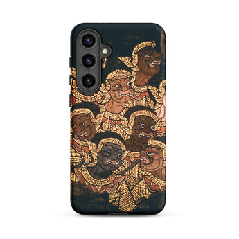 Babes in the Woods - Traditional Thai Myth Samsung Case, Galaxy S24 Plus / Matte, Black Smartphone Case Traditional Thai Mural Art