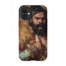 Baby Bear - Gay Desi Kitschy Boxer Iphone Case, 12 Mini / Matte, Phone Case Painted Portrait Bearded Man Bird