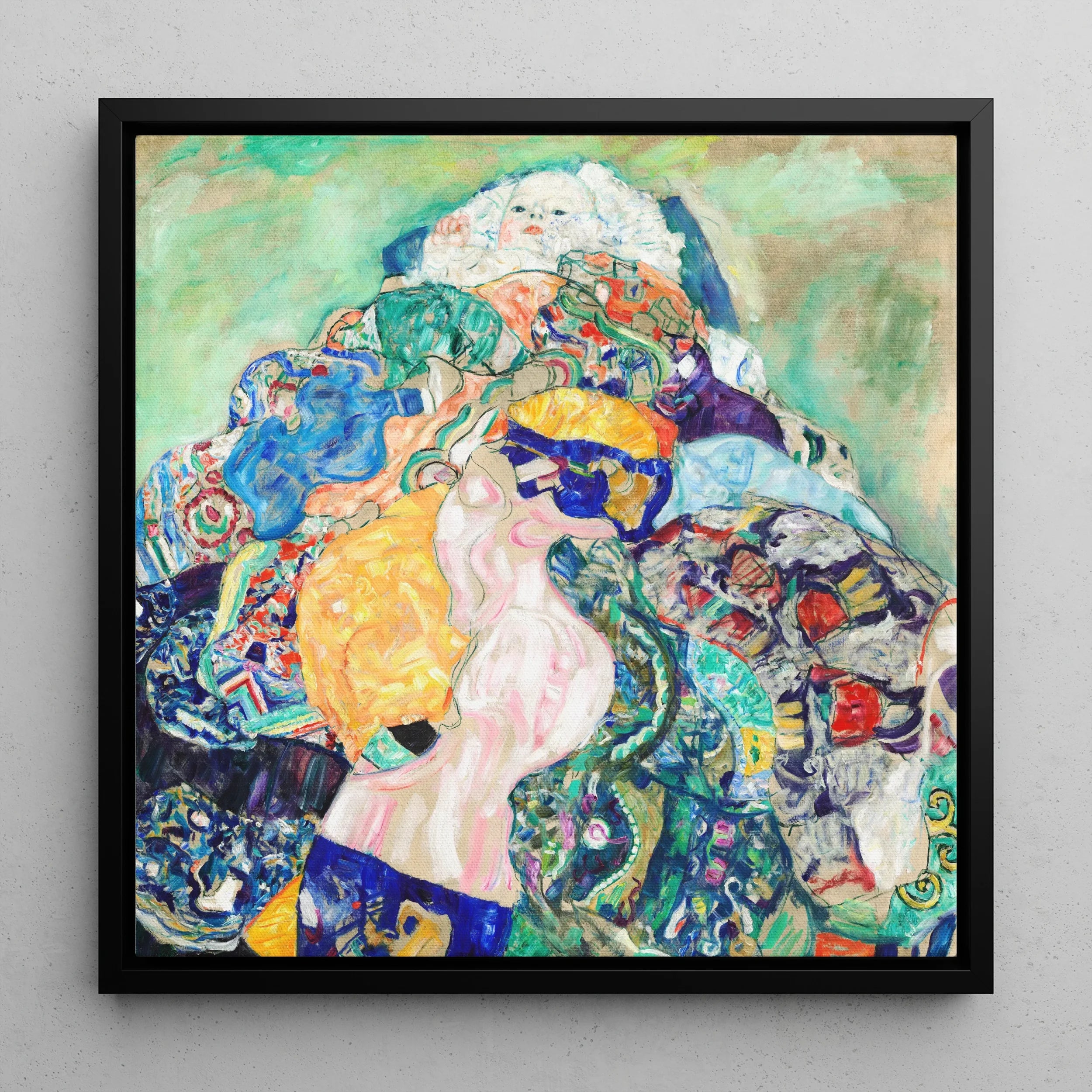 Baby - Gustav Klimt Art Nouveau Framed Canvas 12’’x12’’ Posters Prints & Visual Artwork