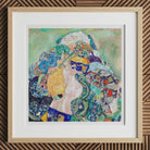 Baby - Gustav Klimt Art Nouveau Print, 12x12’’ / 31x31cm / Natural Frame, Framed Abstract Painting Light Wood Frame White Mat