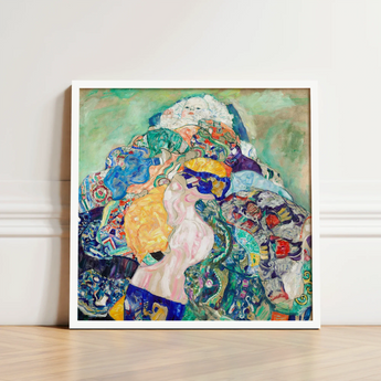 Vibrant Square-framed Reproduction Gustav Klimt’s ?The Kiss” Patterns Baby, Epitomizes, Austrian Painter Blending