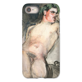 Bacchant - Magnus Enckell Dionysian Art Iphone Case, 8 / Matte, Phone Case Watercolor Nude Figure Painting Muted Tones