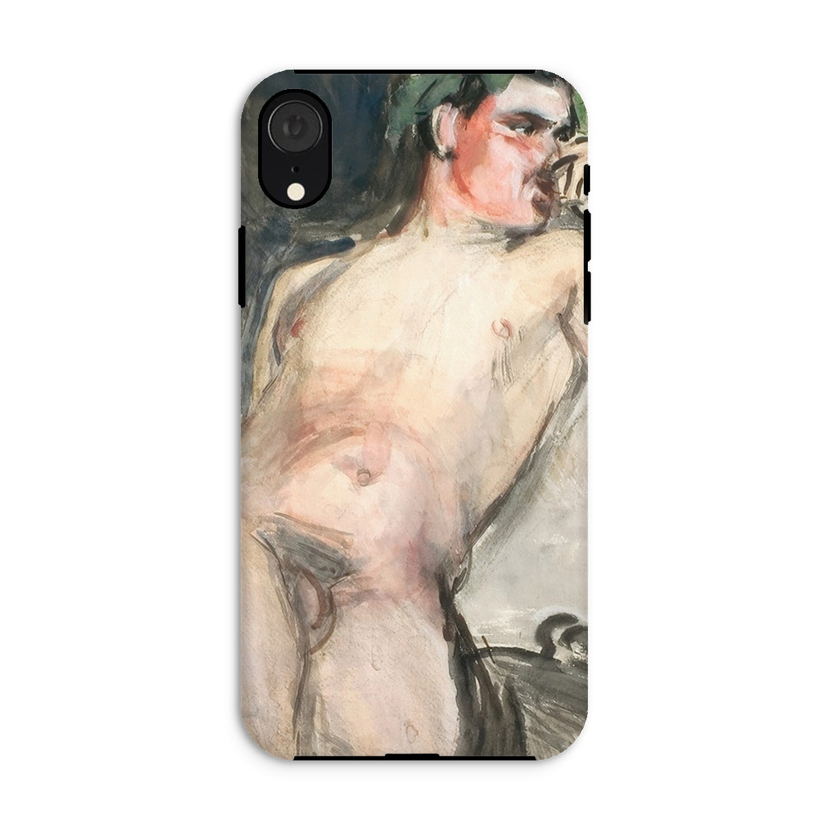 Bacchant Magnus Enckell Dionysian Art Iphone Case, Xr / Matte, Phone Case Artistic Nude Figure Painting Muted Tones