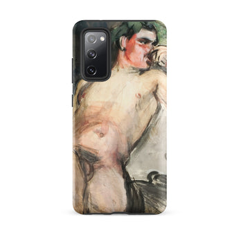 Bacchant - Magnus Enckell Dionysian Art Samsung Case, Galaxy S20 Fe / Matte, Black Smartphone Case Nude Painting Man