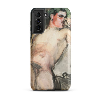 Bacchant - Magnus Enckell Dionysian Art Samsung Case, Galaxy S21 Plus / Matte, Phone Case Stylized Painting Shirtless Man
