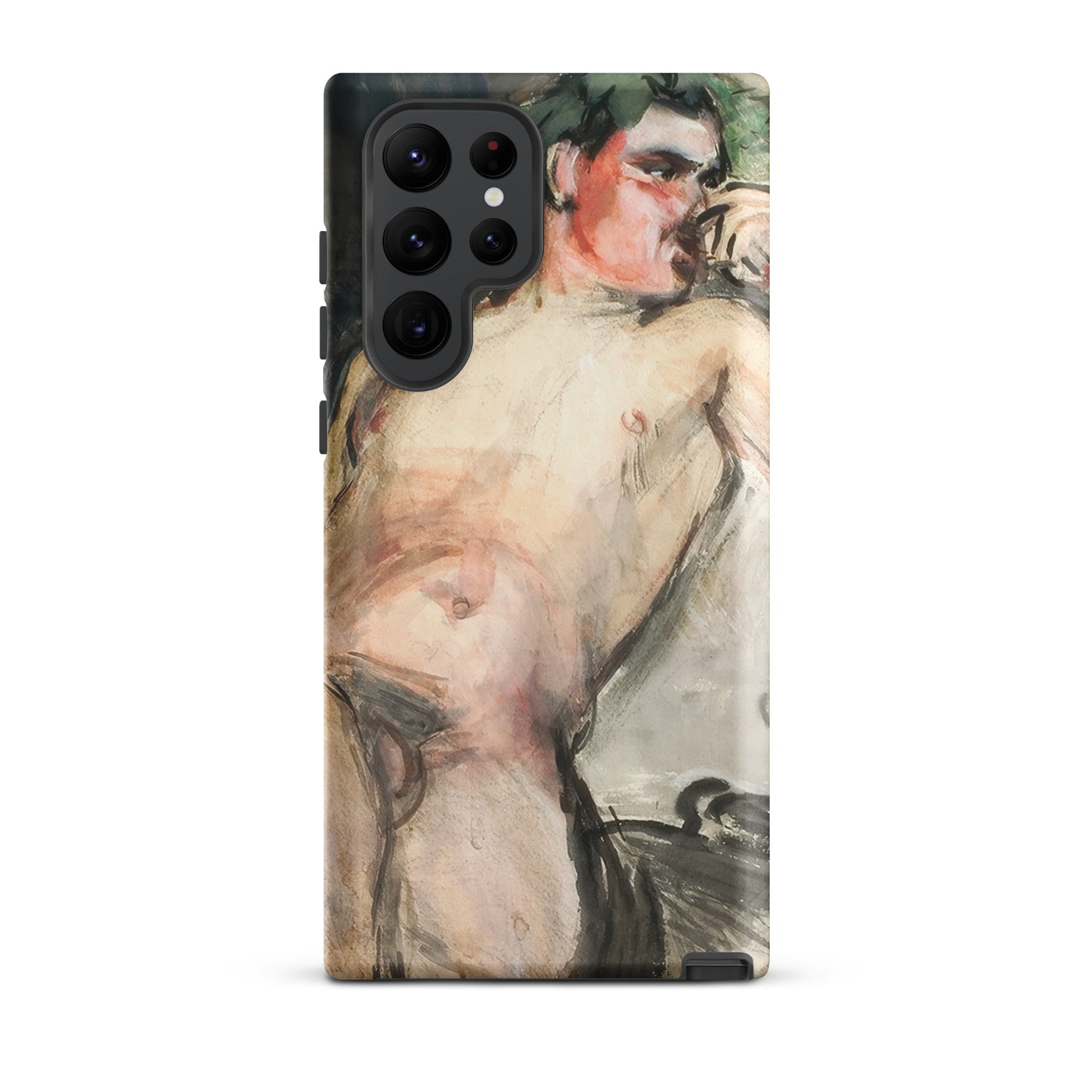 Bacchant Magnus Enckell Dionysian Art Samsung Case, Galaxy S22 Ultra / Matte, Smartphone Case Painted Portrait Nude Man