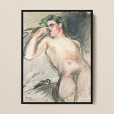 Bacchant - Magnus Enckell Nude Art Print / Canvas, 18x24’’ / 46x61cm / Black Frame, Posters Prints & Visual Artwork, Toby Leon