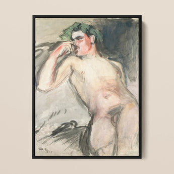 Bacchant - Magnus Enckell Nude Art Print / Canvas, 18x24’’ / 46x61cm / Black Frame, Posters Prints & Visual Artwork, Toby Leon