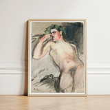 Bacchant - Magnus Enckell Nude Art Print / Canvas Framed Painting Male Figure Soft Earthy Tones Hedonistic, Enckell’s, Fever Dream Slapped