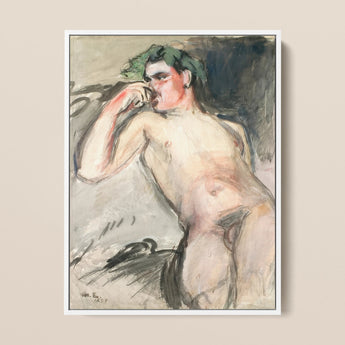 Bacchant - Magnus Enckell Nude Art Print / Canvas, 12x16’’ / 31x41cm / White Frame, Posters Prints & Visual Artwork, Toby Leon