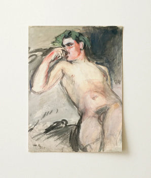 Soft Impressionistic Painting Nude Male Figure Green Hair Magnus Enckell Hedonistic, Enckell’s Bacchant, Fever Dream Slapped