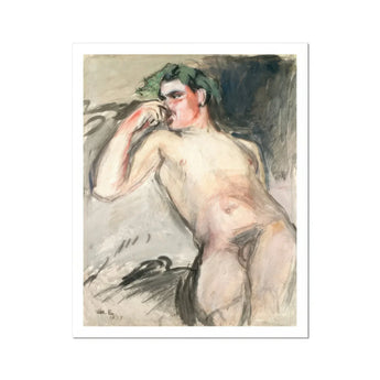Bacchant - Magnus Enckell Nude Art Print / Canvas Watercolor Painting Nude Figure Pose Magnus Enckell Hedonistic, Enckell’s Bacchant, Fever