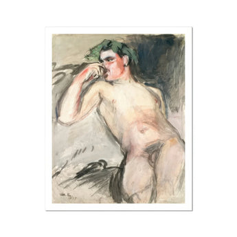 Bacchant - Magnus Enckell Nude Art Print, Watercolor Painting Nude Figure Pose