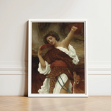 Bacchante - Frederic Leighton Art Print / Canvas Framed Classical Painting Woman White Brown Attire Laurel, Sapphic Hedonistic, Grace Prints