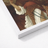 Bacchante - Frederic Leighton Art Print / Canvas White Framed Classical Painting Woman Fabric, Sapphic Hedonistic, Grace Prints