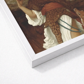 Bacchante - Frederic Leighton Art Print / Canvas White Framed Classical Painting Woman Fabric, Sapphic Hedonistic, Grace Prints