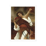 Bacchante Frederic Leighton Art Print, Classical Oil Painting Figure White Dress Red Sash