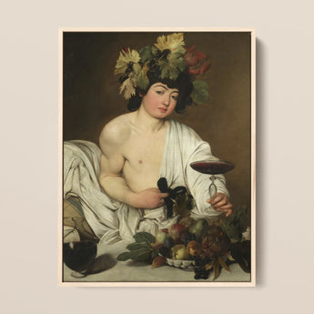 Bacchus - Caravaggio Art Print / Canvas, 12x16’’ / 31x41cm / Natural Frame, Posters Prints & Visual Artwork, Toby Leon