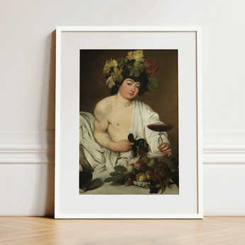 Bacchus - Caravaggio Art Print / Canvas, 12x16’’ / 31x41cm / White Frame / Matboard, Posters Prints & Visual Artwork, Toby Leon