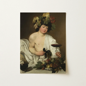 Bacchus - Caravaggio Art Print / Canvas Classical Oil Painting Young Nude Figure Adorned Crown Roman Studio Model, Companion Mario Minniti,