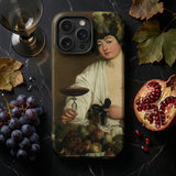 Bacchus - Caravaggio Baroque God Phone Case Sleek Black Iphone 13 Pro Case Detailed Classical Caravaggio Baroque God, Booze Soaked