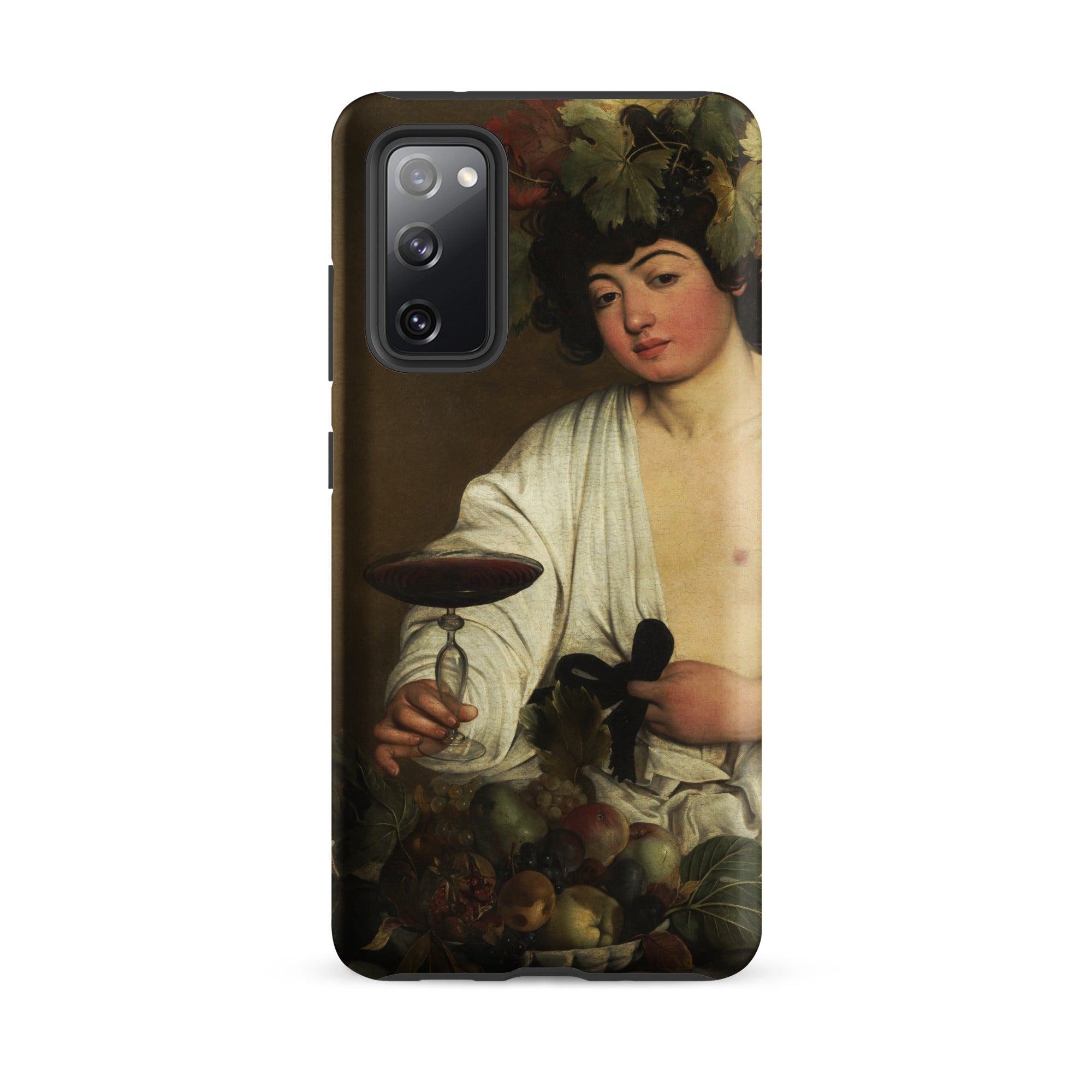 Bacchus Caravaggio Baroque God Samsung Case, Galaxy S20 Fe / Matte, Smartphone Case Classical Painting Figure Goblet Fruit