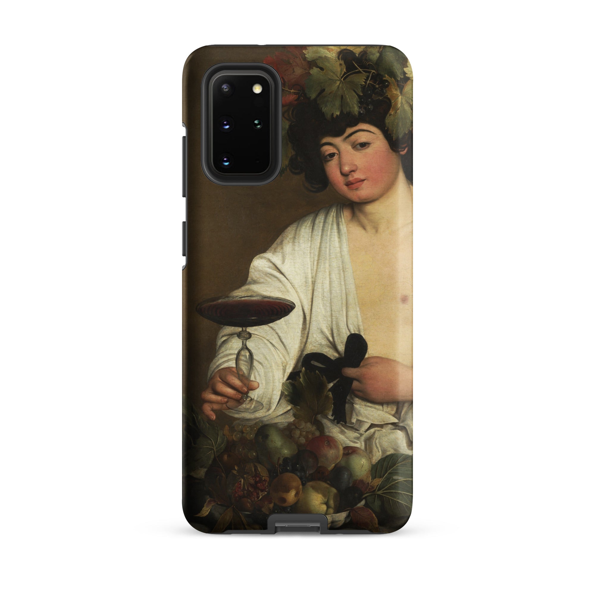 Bacchus Caravaggio Baroque God Samsung Case, Galaxy S20 Plus / Matte, Black Smartphone Case Classical Painting Bacchus