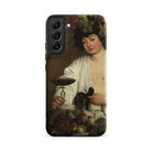 Bacchus Caravaggio Baroque God Samsung Case, Galaxy S22 Plus / Matte, Smartphone Case Classical Painting Figure Goblet Surrounded Fruit