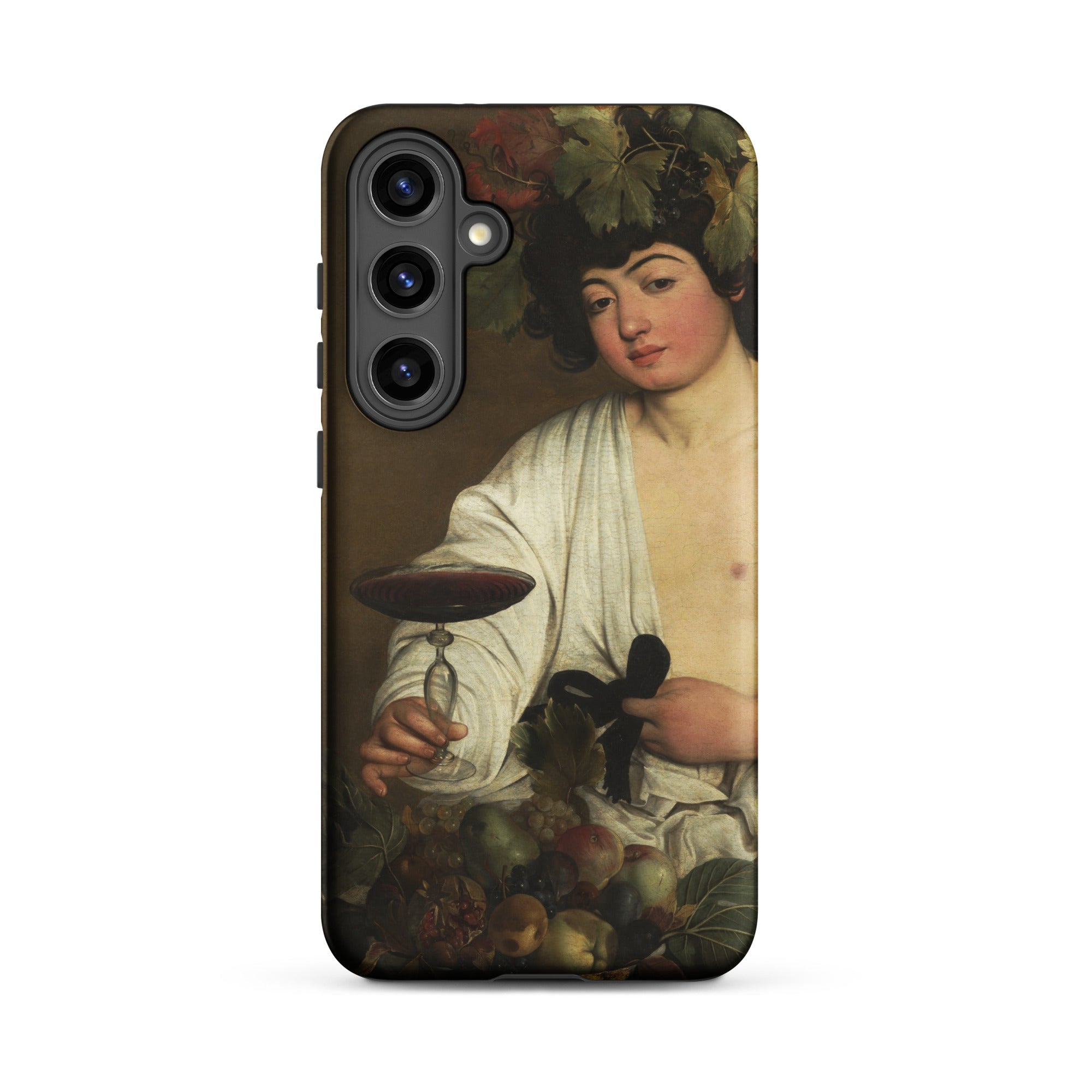 Bacchus Caravaggio Baroque God Samsung Case, Galaxy S24 Plus / Matte, Smartphone Case Classical Painting Figure Goblet Fruit