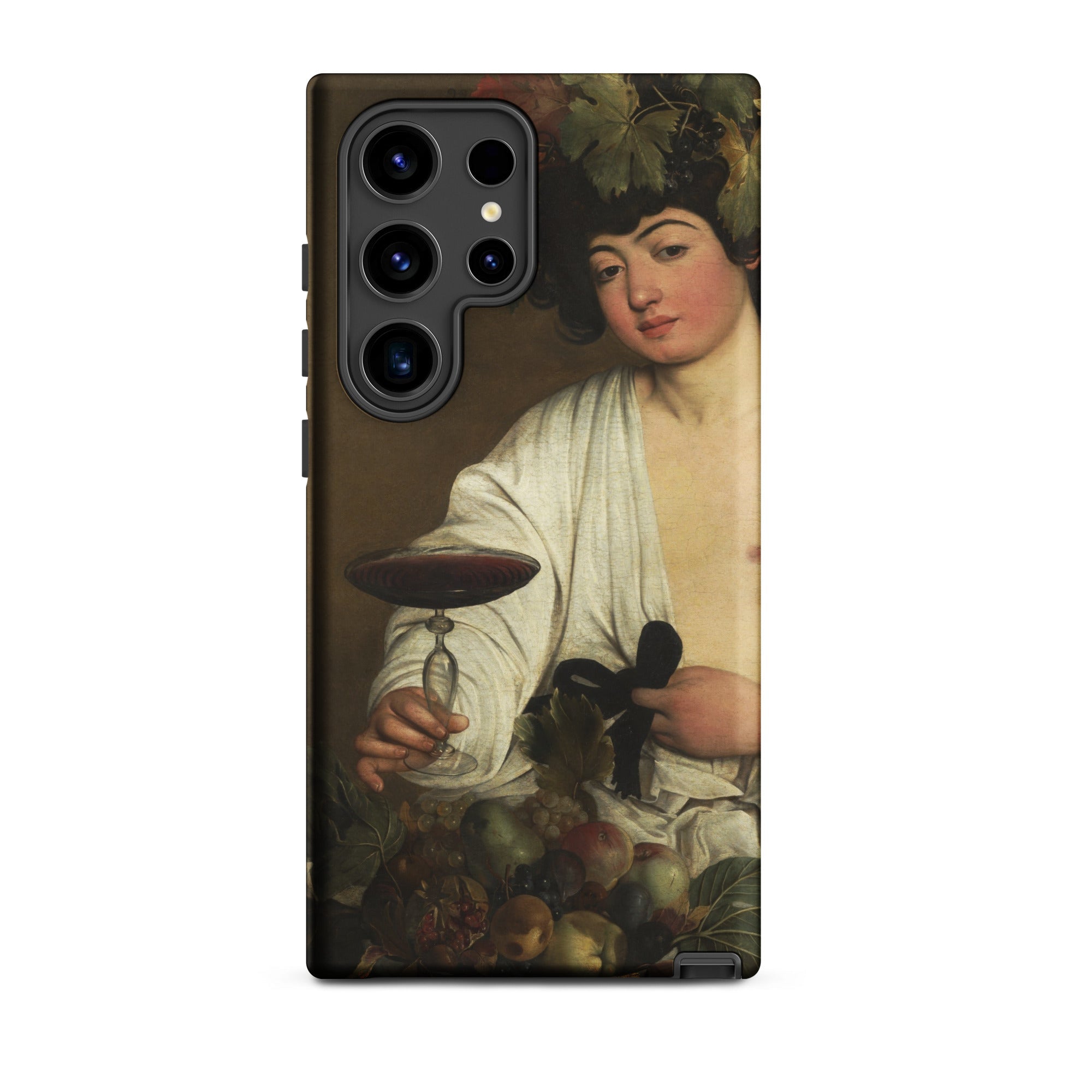 Bacchus Caravaggio Baroque God Samsung Case, Galaxy S24 Ultra / Matte, Smartphone Case Classical Painting Figure Wine Glass Surrounded