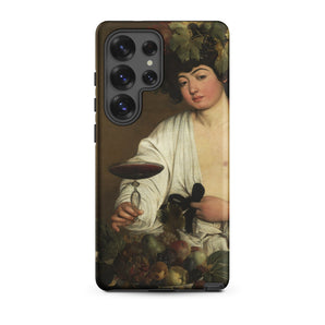 Bacchus - Caravaggio Baroque God Samsung Case, Galaxy S25 Ultra / Matte, Smartphone Case Classical Painting Bacchus Glass Wine Grapes